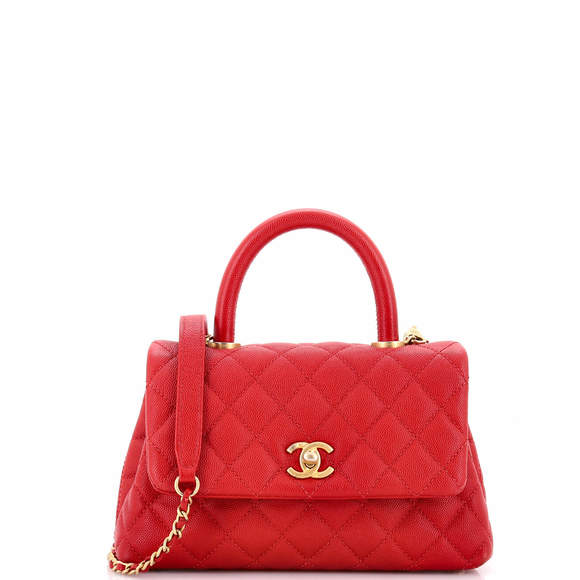 Chanel Mini Coco Top Handle Bag Quilted Caviar - Picture 1 of 7